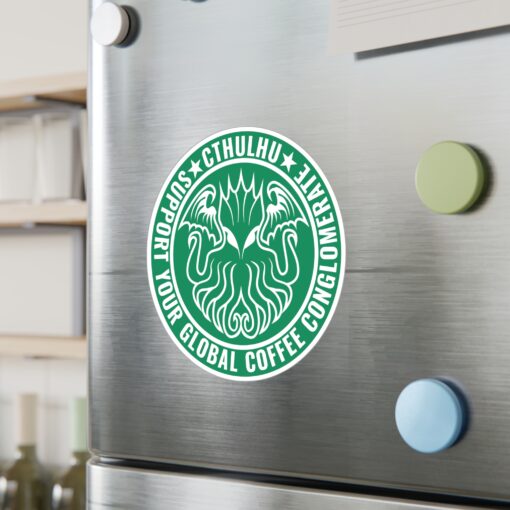 Vinyl Decal Sticker: Cthulhu Support Your Local Coffee Conglomerate - Image 15