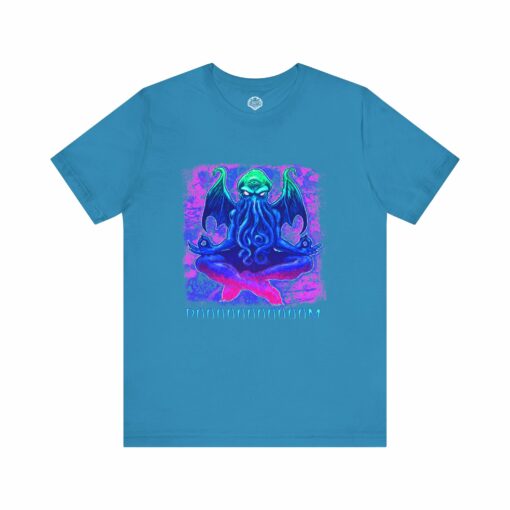 Meditating Cthulhu Unisex Tee - Lovecraftian Doom Meditation Shirt - Image 7