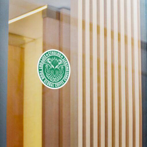 Vinyl Decal Sticker: Cthulhu Support Your Local Coffee Conglomerate - Image 6