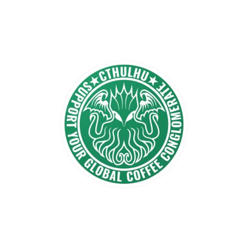 Vinyl Decal Sticker: Cthulhu Support Your Local Coffee Conglomerate - Image 5