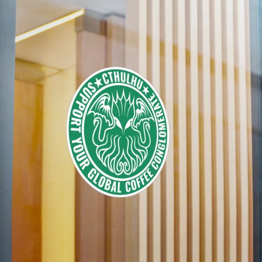 Vinyl Decal Sticker: Cthulhu Support Your Local Coffee Conglomerate - Image 14