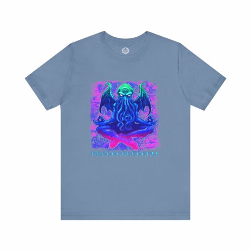 Meditating Cthulhu Unisex Tee - Lovecraftian Doom Meditation Shirt - Image 4