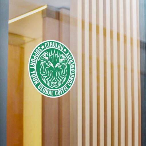 Vinyl Decal Sticker: Cthulhu Support Your Local Coffee Conglomerate - Image 10