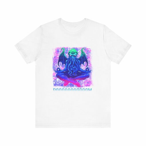 Meditating Cthulhu Unisex Tee - Lovecraftian Doom Meditation Shirt - Image 5