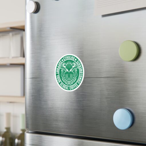 Vinyl Decal Sticker: Cthulhu Support Your Local Coffee Conglomerate - Image 7