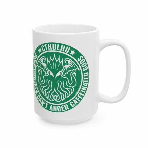 Ceramic Mug Cthulhu Inspired Puny Humans Caffeinated Gods Parody Green Color Lovecraft Fans 11oz 15oz - Image 6