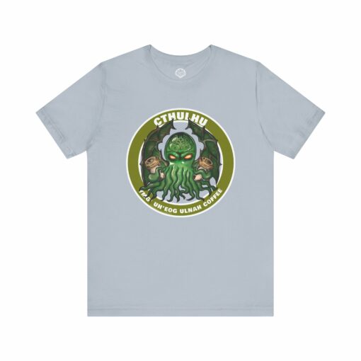 T-Shirt - CTHULHU, Your God Demands Coffee in R'lyehian. Funny shirt for fans of HP Lovecraft and cosmic horror. - Image 10