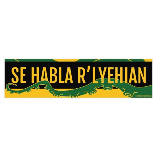 Bumper Stickers - Se habla R'Lyehian Cthulhu Language with Green Tentacles - Image 4