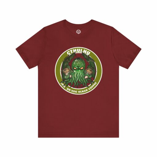 T-Shirt - CTHULHU, Your God Demands Coffee in R'lyehian. Funny shirt for fans of HP Lovecraft and cosmic horror. - Image 13