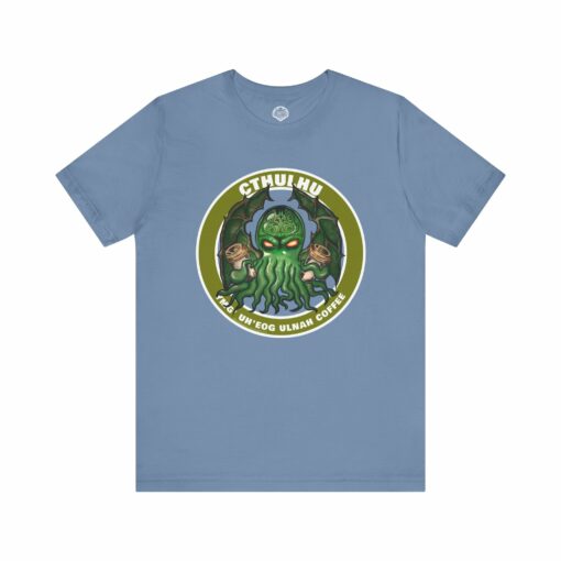 T-Shirt - CTHULHU, Your God Demands Coffee in R'lyehian. Funny shirt for fans of HP Lovecraft and cosmic horror. - Image 11