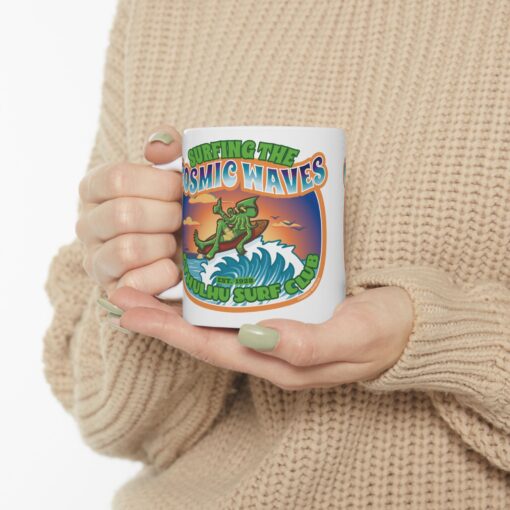 Cthulhu Surf Club Coffee Mug – “Surfing the Cosmic Waves” – Funny Lovecraft Gift for Horror Fans, Gamers, and Weirdos - Image 7
