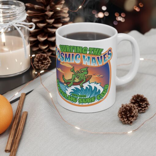 Cthulhu Surf Club Coffee Mug – “Surfing the Cosmic Waves” – Funny Lovecraft Gift for Horror Fans, Gamers, and Weirdos - Image 6