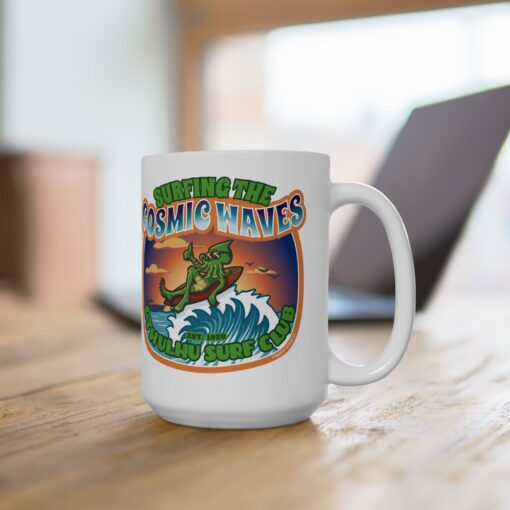 Cthulhu Surf Club Coffee Mug – “Surfing the Cosmic Waves” – Funny Lovecraft Gift for Horror Fans, Gamers, and Weirdos - Image 8