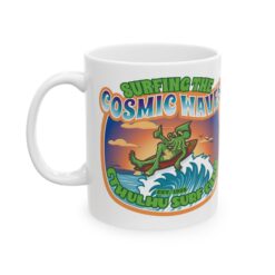 Alternative view of Cthulhu Surf Club Coffee Mug – “Surfing the Cosmic Waves” – Funny Lovecraft Gift for Horror Fans, Gamers, and Weirdos