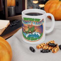 Cthulhu Surf Club Coffee Mug – “Surfing the Cosmic Waves” – Funny Lovecraft Gift for Horror Fans, Gamers, and Weirdos