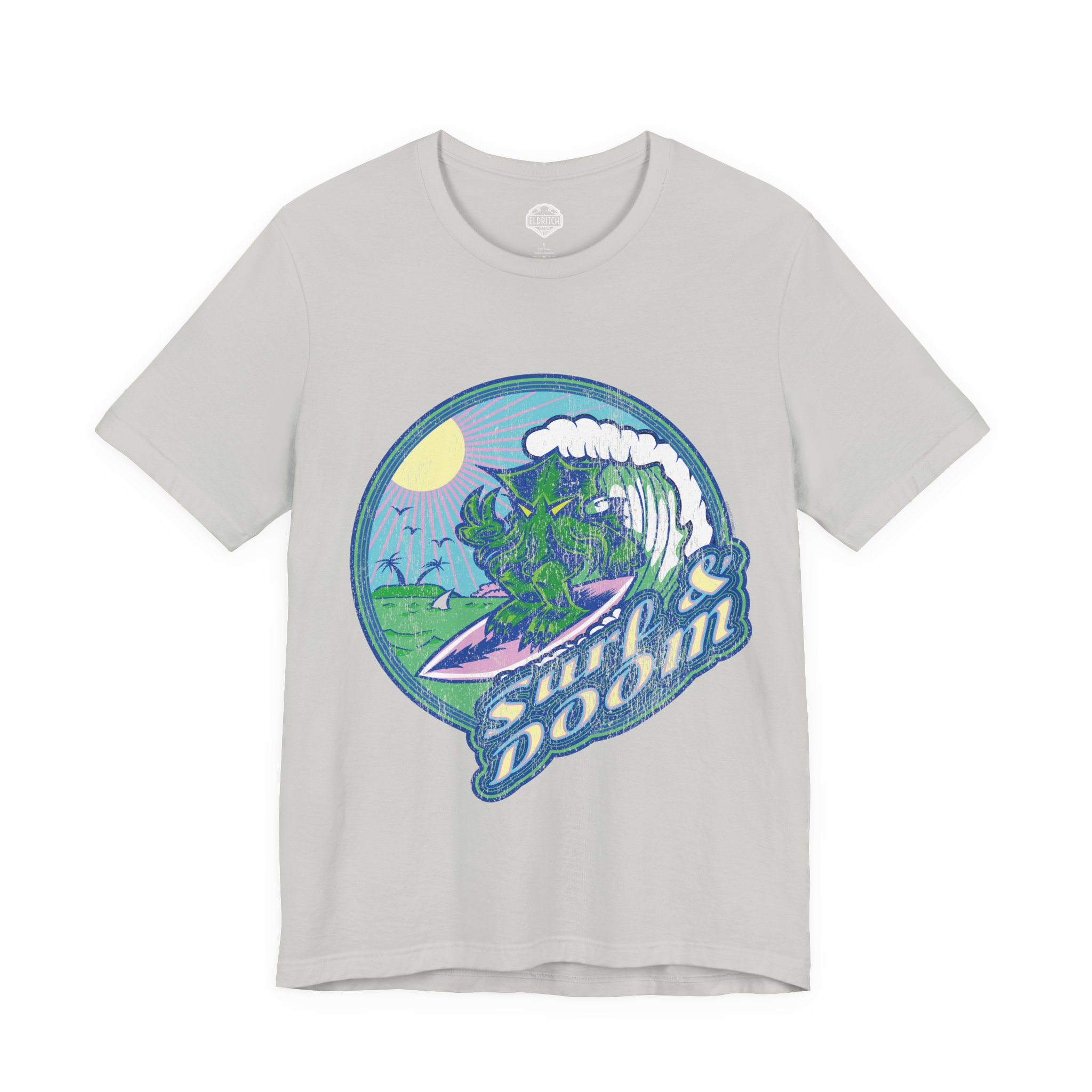 Vintage look Cthulhu Surf and Doom T-Shirt