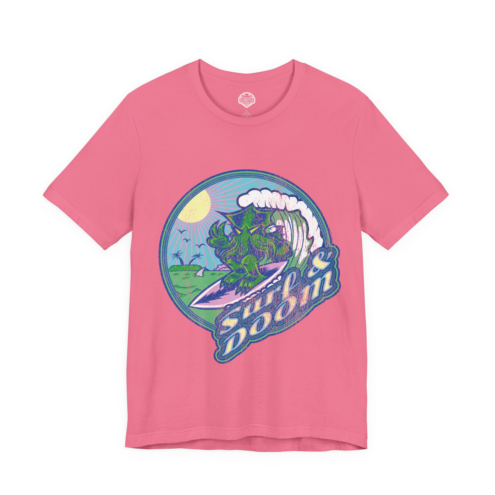 Vintage look Cthulhu Surf and Doom T-Shirt - Image 7