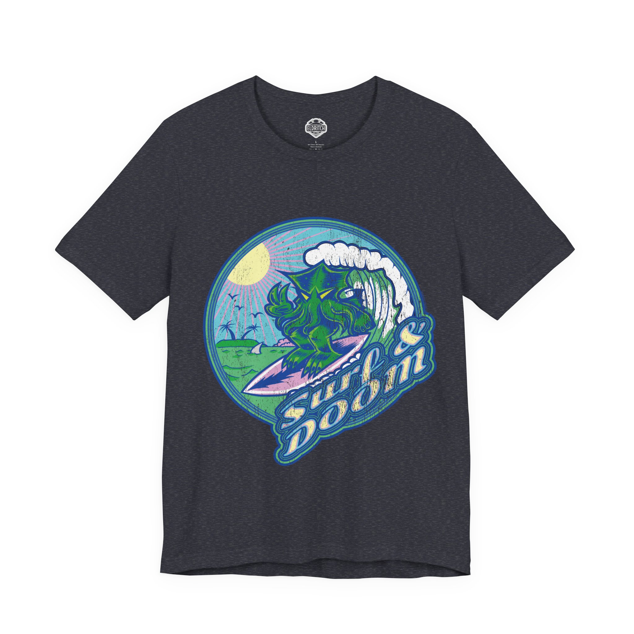 Vintage look Cthulhu Surf and Doom T-Shirt - Image 6