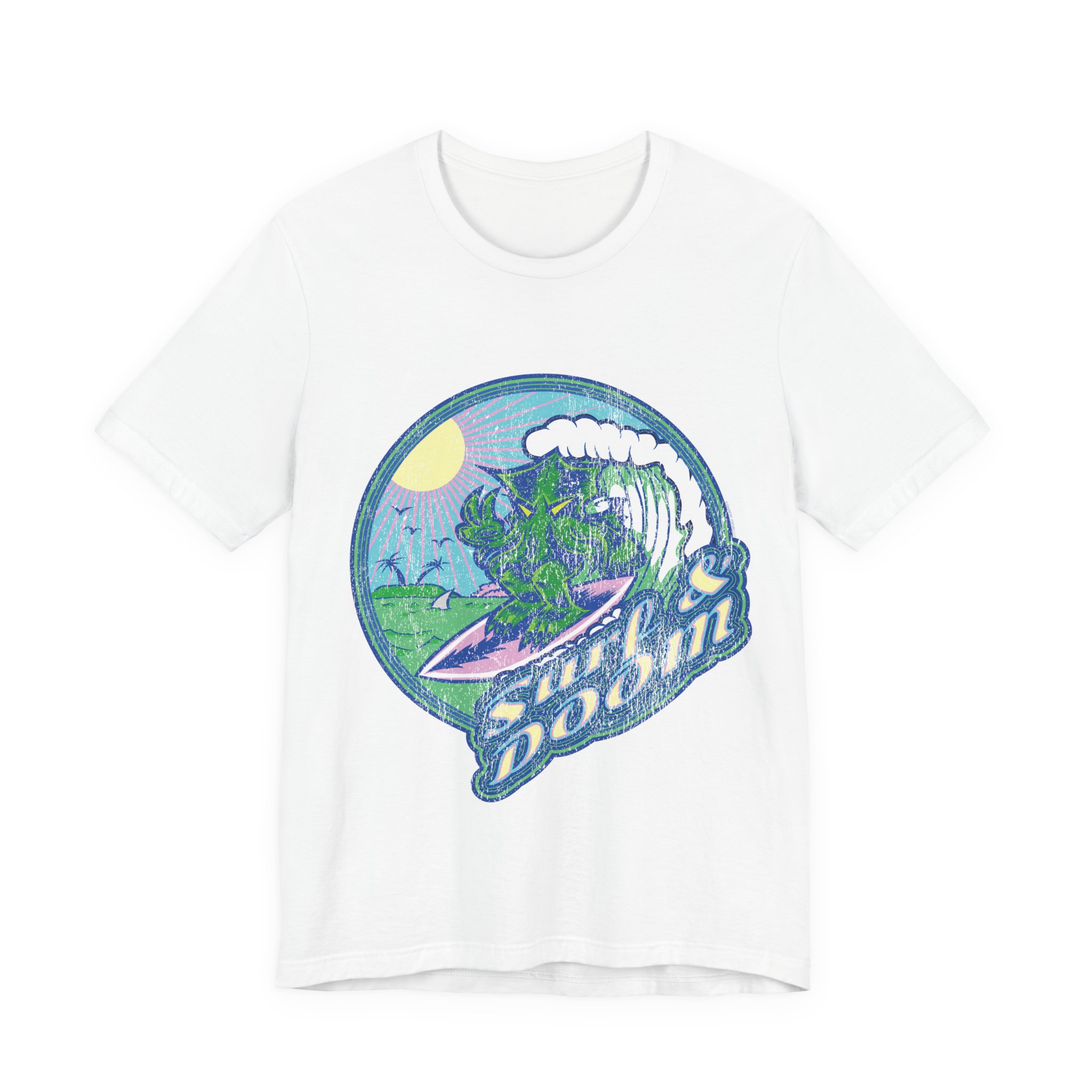 Vintage look Cthulhu Surf and Doom T-Shirt - Image 2